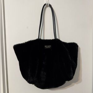 Kate Spade Black Plush Tote Bag